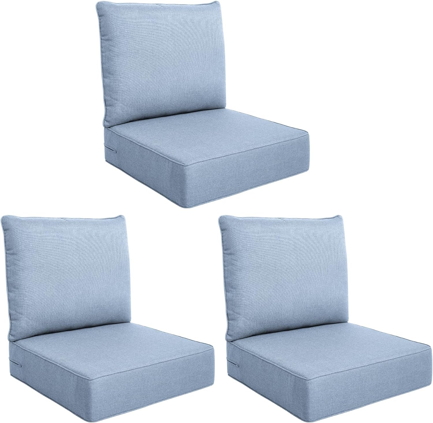 Outdoor Seat Cushion Set-24 x 24 x 6 Inch Outdoor Chair Cushions Set of 2 with Water Resistant & Removable Cover Outdoor Cushions for Patio Furniture Chair Sofa Couch-Beige