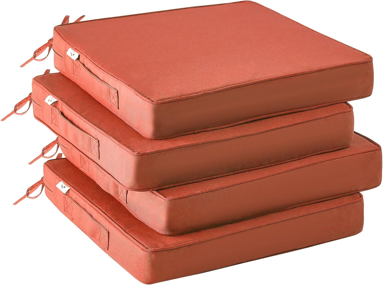 Outdoor Chair Cushions Set of 4 -Waterproof Outdoor Seat Cushions for Patio Furniture, Patio Chair Cushion with Handle and Ties, Square Out Door Chair Pads,19" x 19" x 3", Navy Blue