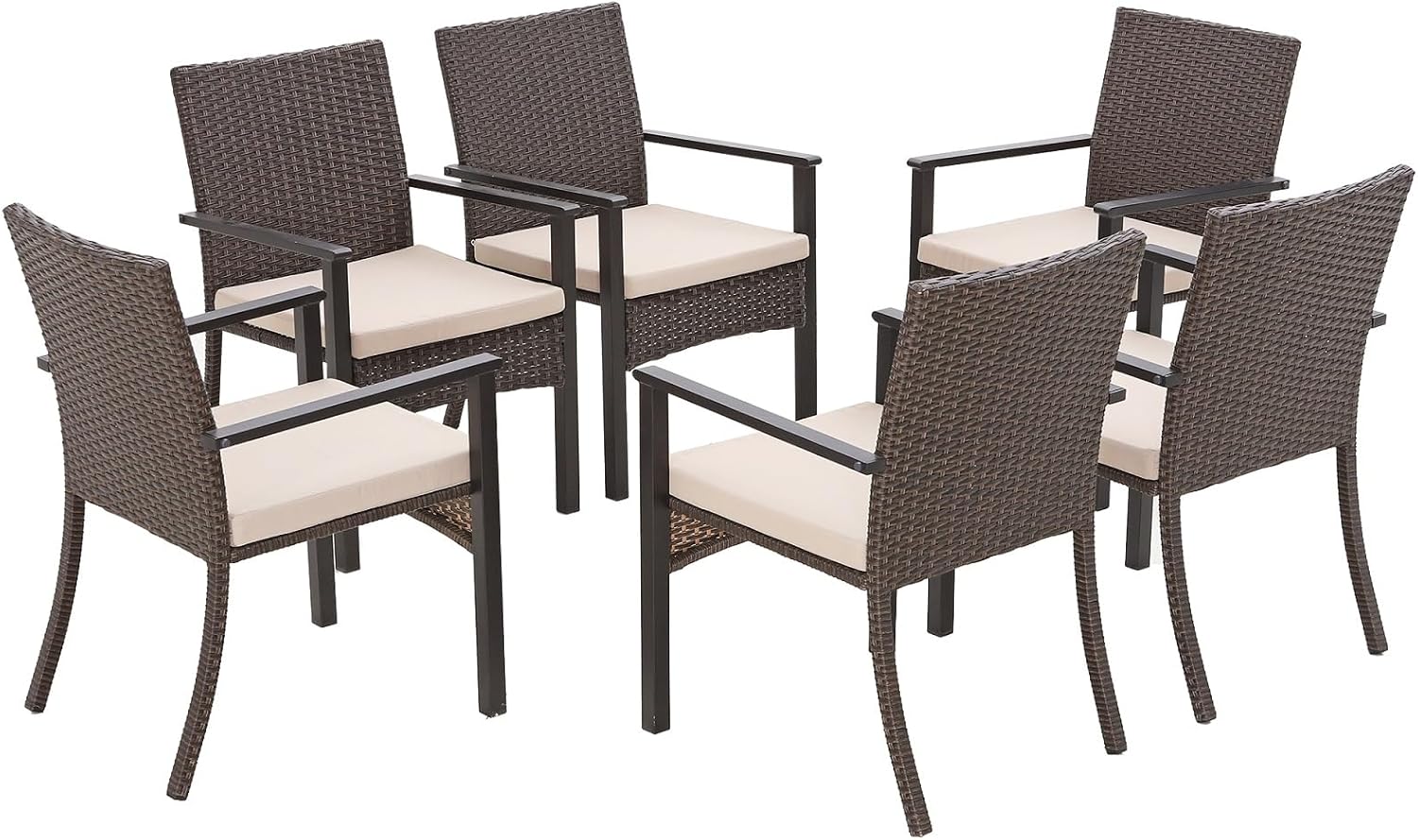 Sophia & William Patio Chairs Set of 2, 2 Pcs Lightweight Rattan Outdoor Dining Chairs, All-Weather Wicker Dining Chairs with Comfortable Seating
