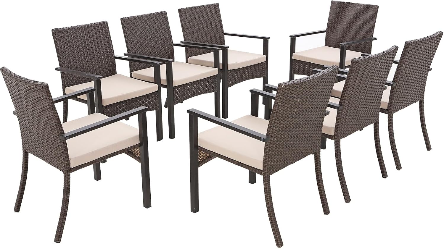 Sophia & William Patio Chairs Set of 2, 2 Pcs Lightweight Rattan Outdoor Dining Chairs, All-Weather Wicker Dining Chairs with Comfortable Seating