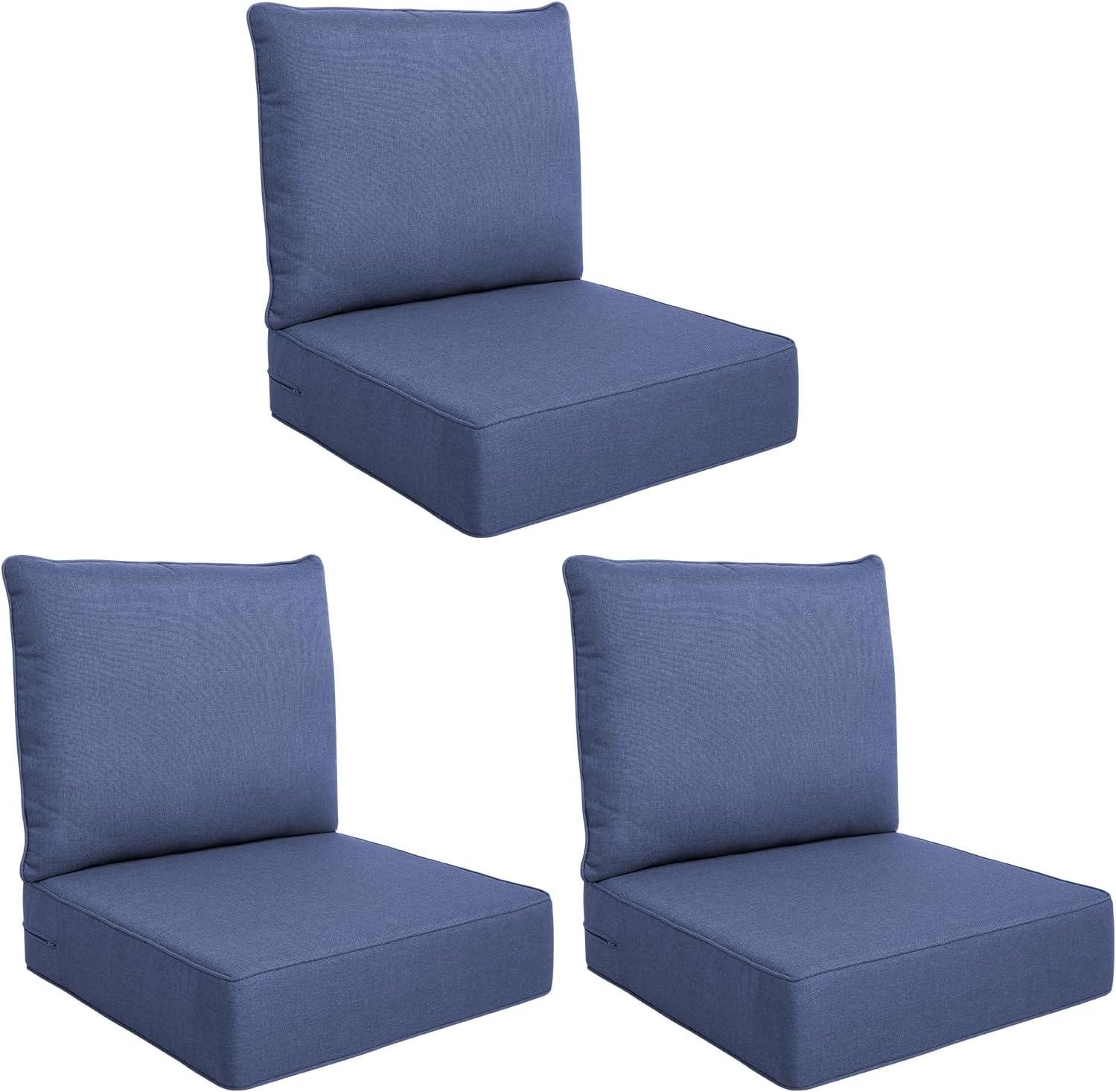 Outdoor Seat Cushion Set-24 x 24 x 6 Inch Outdoor Chair Cushions Set of 2 with Water Resistant & Removable Cover Outdoor Cushions for Patio Furniture Chair Sofa Couch-Beige