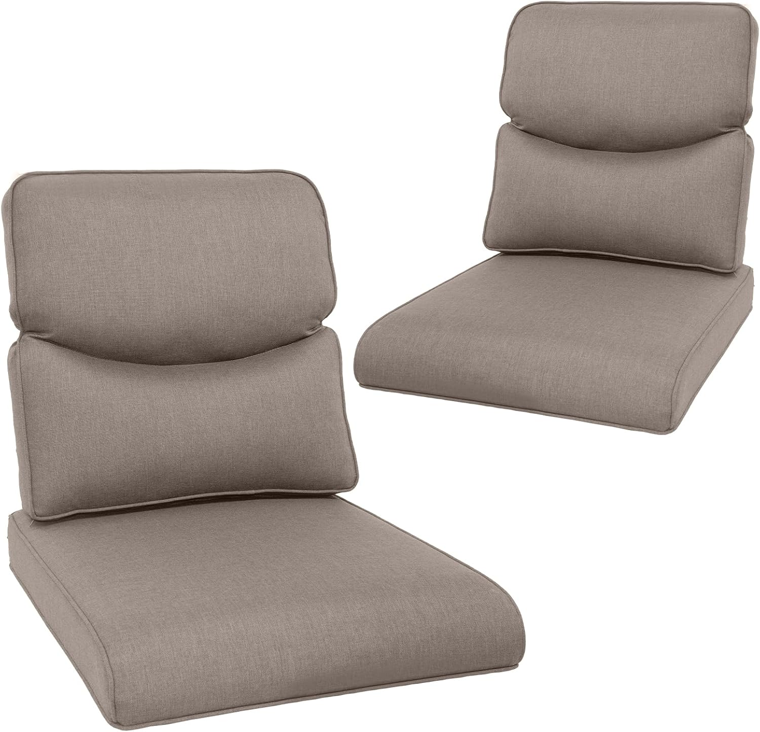 Outdoor Seat Cushion Set-24 x 24 x 6 Inch Outdoor Chair Cushions Set of 2 with Water Resistant & Removable Cover Outdoor Cushions for Patio Furniture Chair Sofa Couch-Beige
