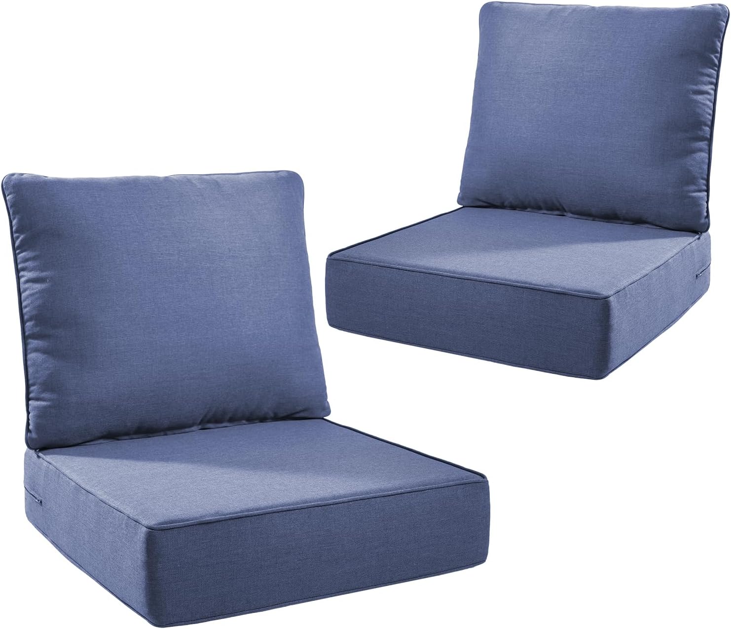 Outdoor Seat Cushion Set-24 x 24 x 6 Inch Outdoor Chair Cushions Set of 2 with Water Resistant & Removable Cover Outdoor Cushions for Patio Furniture Chair Sofa Couch-Beige