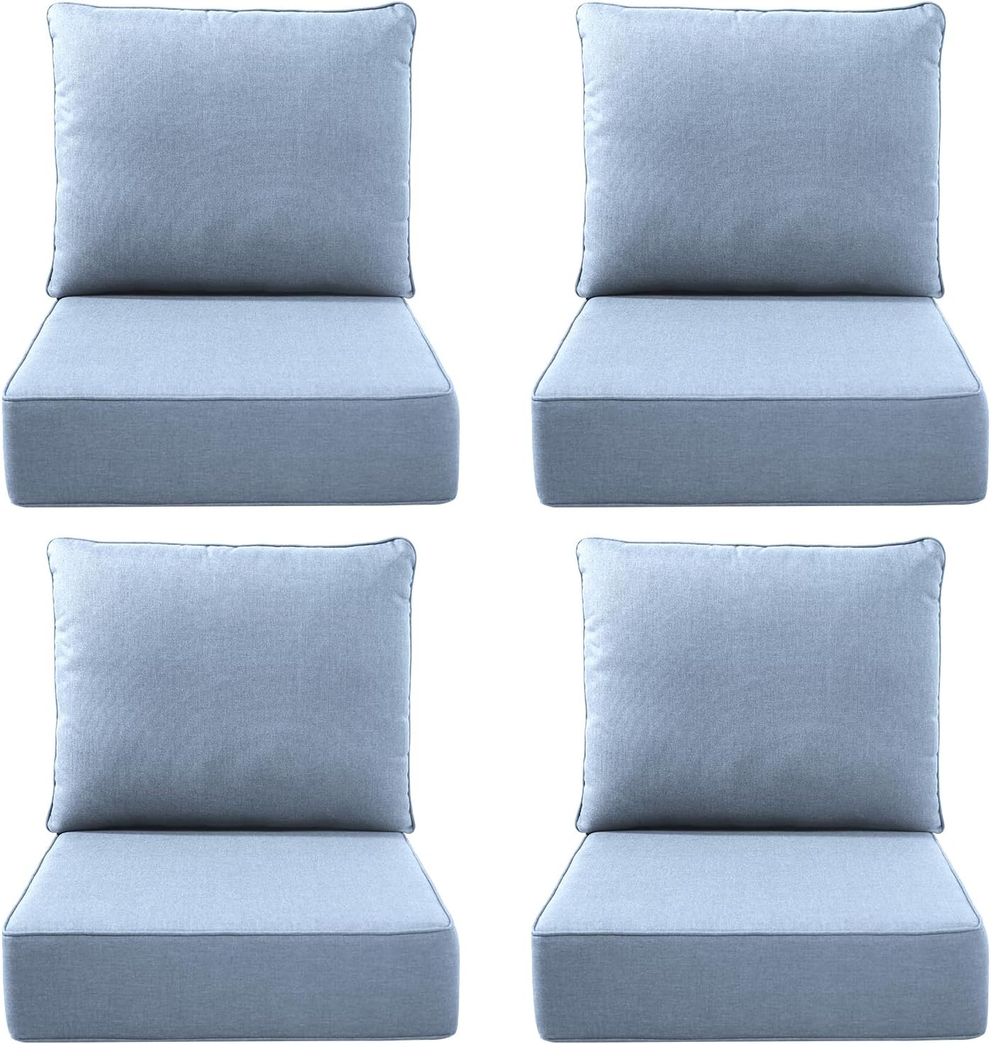 Outdoor Seat Cushion Set-24 x 24 x 6 Inch Outdoor Chair Cushions Set of 2 with Water Resistant & Removable Cover Outdoor Cushions for Patio Furniture Chair Sofa Couch-Beige