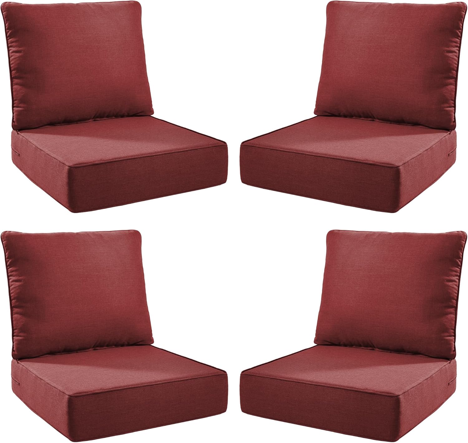 Outdoor Seat Cushion Set-24 x 24 x 6 Inch Outdoor Chair Cushions Set of 2 with Water Resistant & Removable Cover Outdoor Cushions for Patio Furniture Chair Sofa Couch-Beige