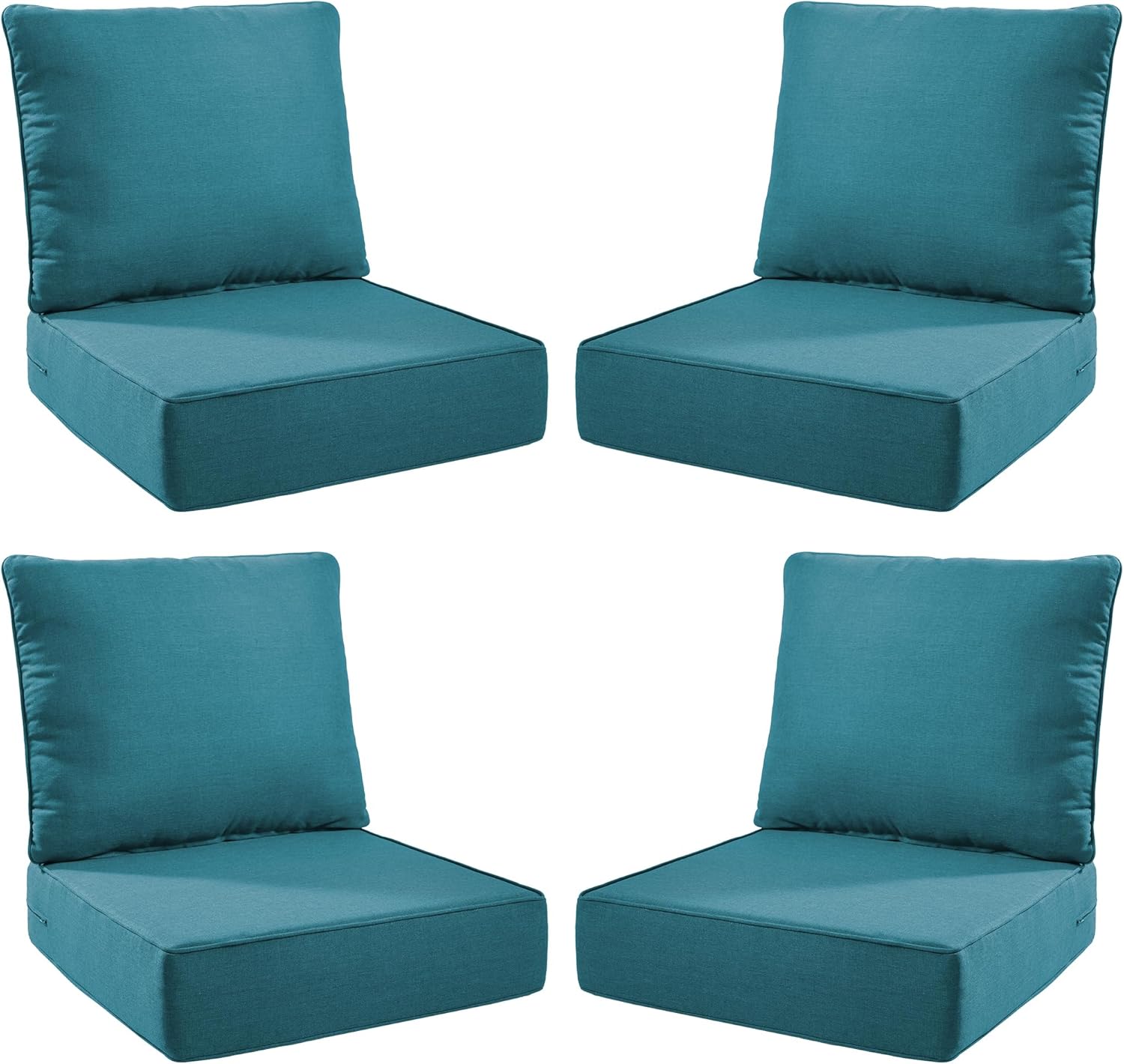 Outdoor Seat Cushion Set-24 x 24 x 6 Inch Outdoor Chair Cushions Set of 2 with Water Resistant & Removable Cover Outdoor Cushions for Patio Furniture Chair Sofa Couch-Beige