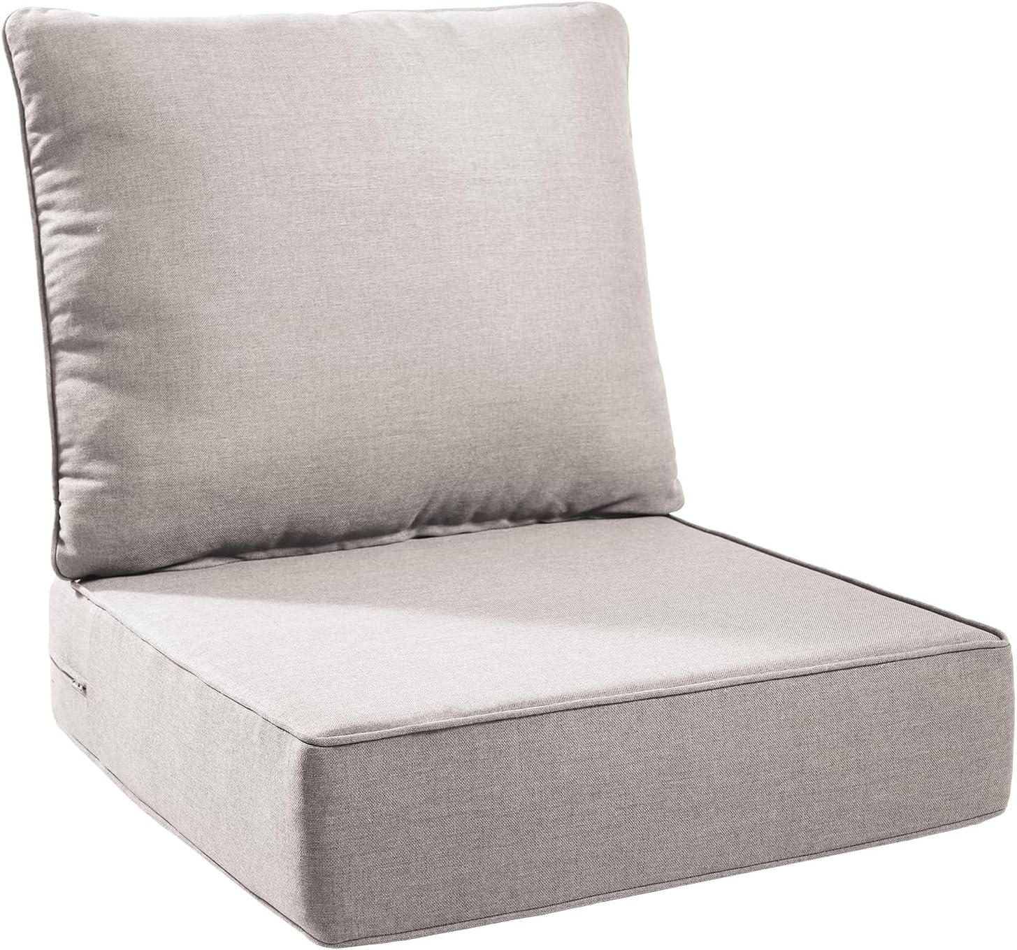 Outdoor Seat Cushion Set-24 x 24 x 6 Inch Outdoor Chair Cushions Set of 2 with Water Resistant & Removable Cover Outdoor Cushions for Patio Furniture Chair Sofa Couch-Beige