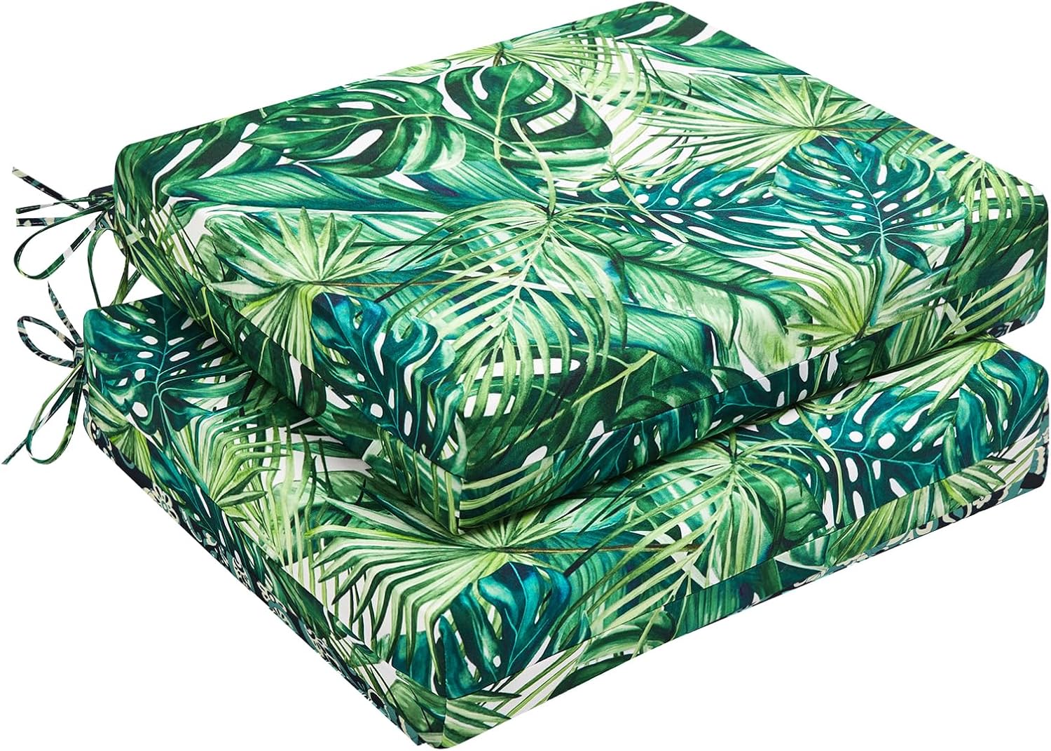 downluxe Outdoor Chair Cushions Set of 4 for Patio Furniture, Water-Resistant Patio Chair Cushions with Ties, High Density Foam Outdoor Seat Cushion, 17" X 16" X 2", Navy