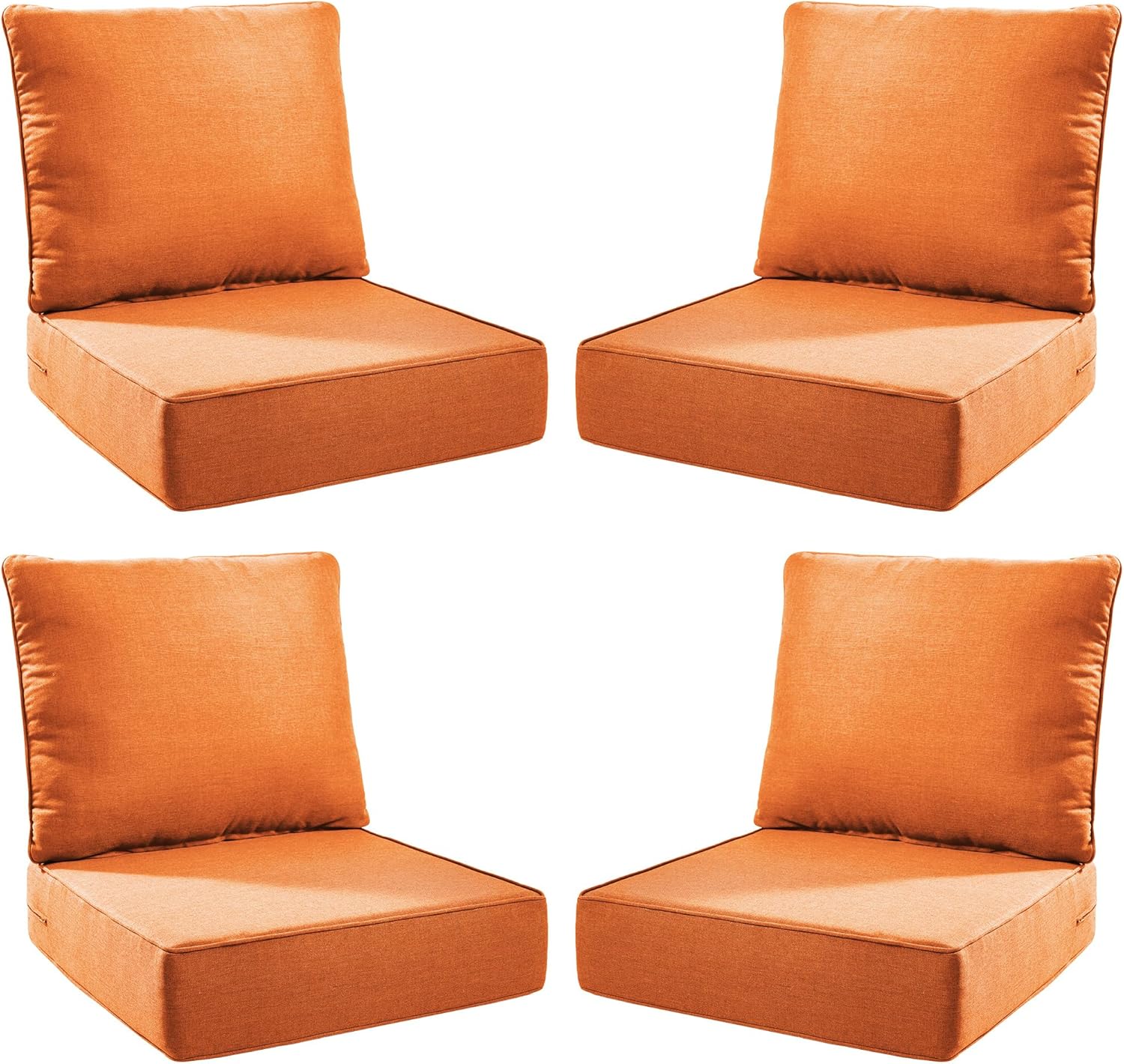 Outdoor Seat Cushion Set-24 x 24 x 6 Inch Outdoor Chair Cushions Set of 2 with Water Resistant & Removable Cover Outdoor Cushions for Patio Furniture Chair Sofa Couch-Beige