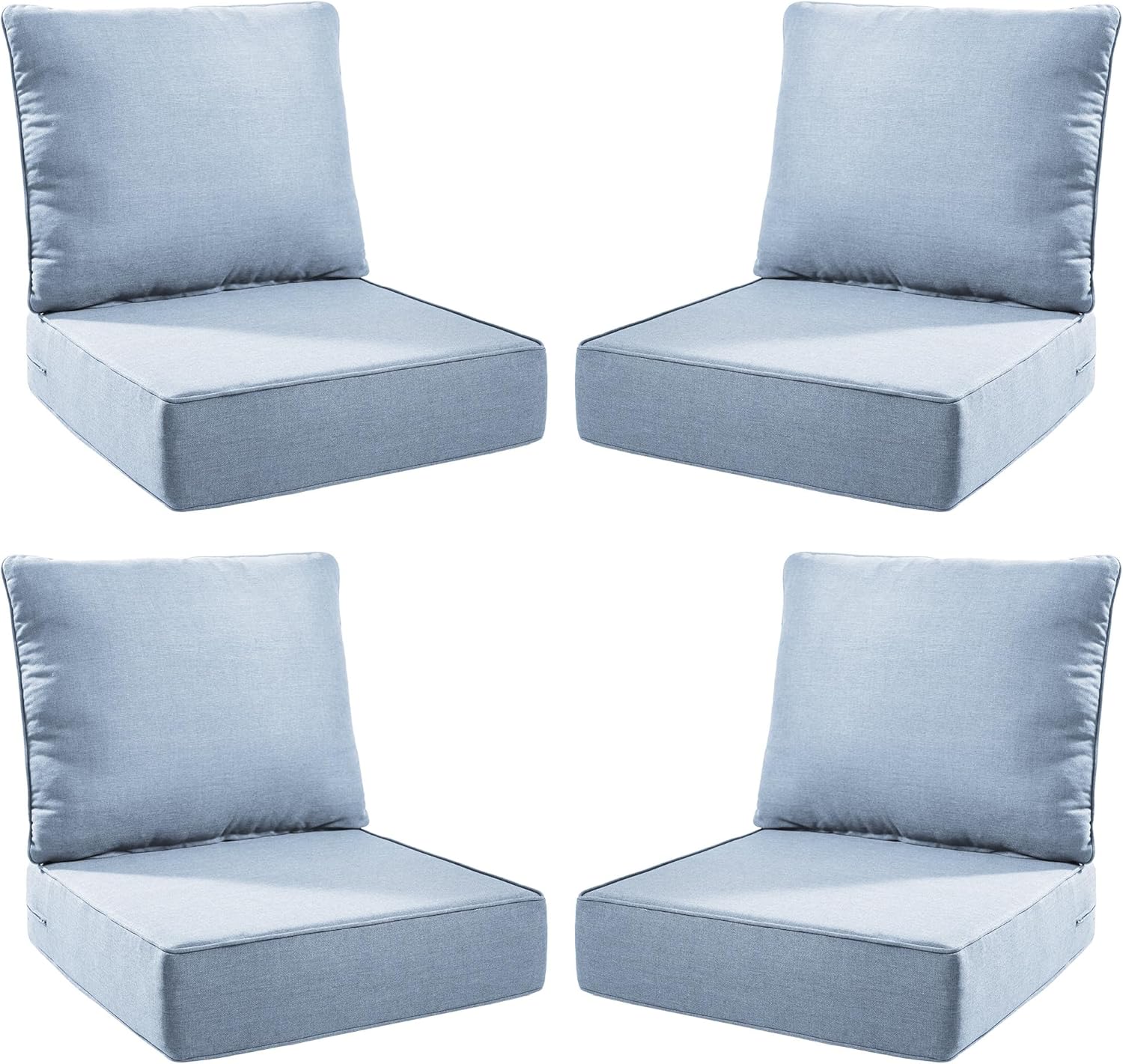 Outdoor Seat Cushion Set-24 x 24 x 6 Inch Outdoor Chair Cushions Set of 2 with Water Resistant & Removable Cover Outdoor Cushions for Patio Furniture Chair Sofa Couch-Beige