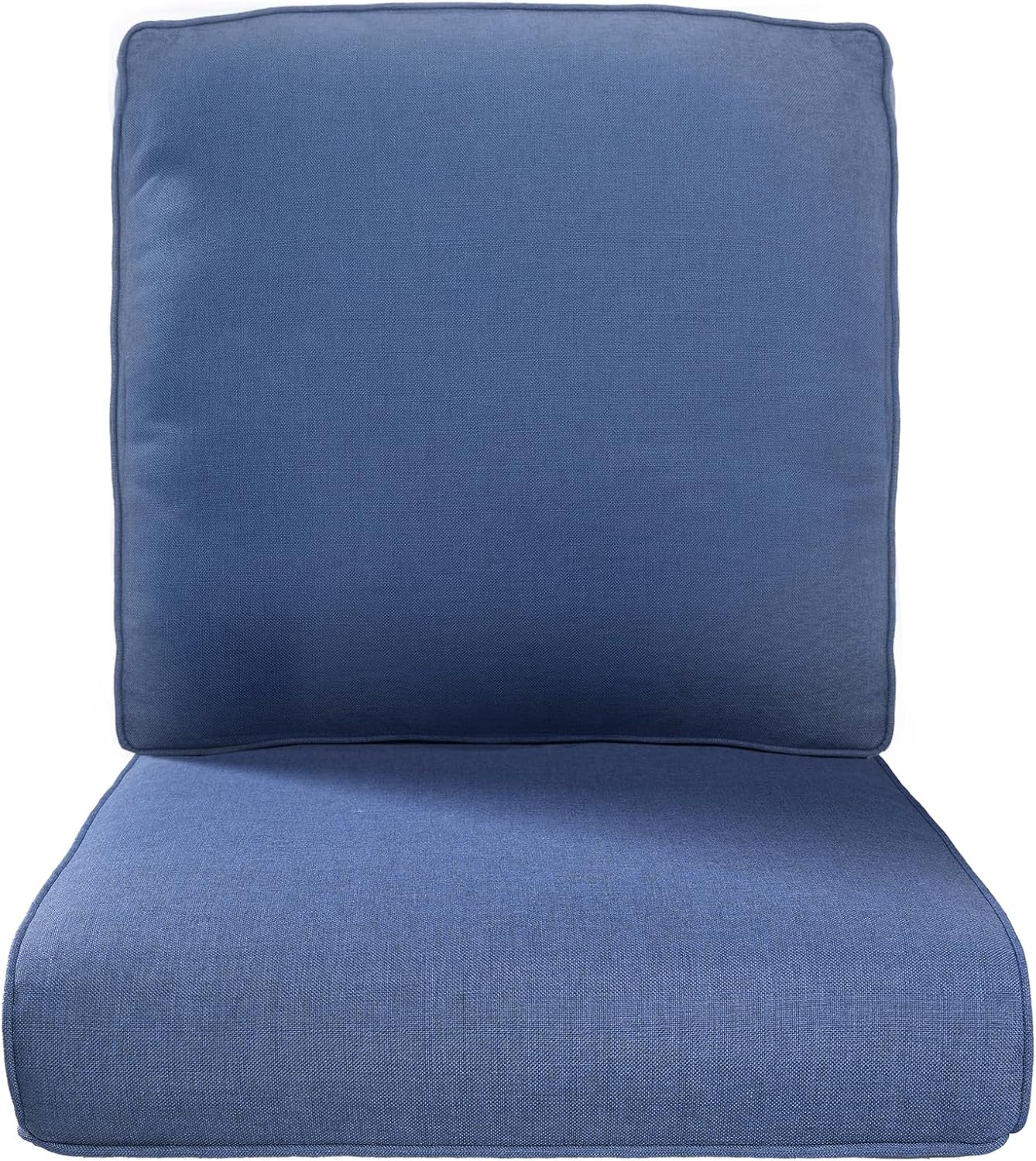 Luxury 24x24x6 Inch Outdoor Cushions - Water&UV&Fade Resistant 1 Set Zippered Patio Chair Cushion for Wicker Dining Rocking Swivel Chairs Loveseat Couch Sectional Sofa - Baby Blue