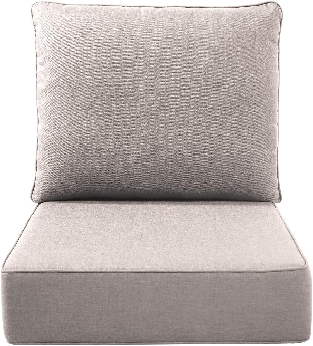 Outdoor Seat Cushion Set-24 x 24 x 6 Inch Outdoor Chair Cushions Set of 2 with Water Resistant & Removable Cover Outdoor Cushions for Patio Furniture Chair Sofa Couch-Beige