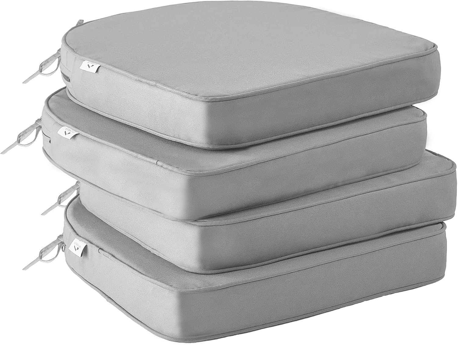 Outdoor Chair Cushions Set of 4 -Waterproof Outdoor Seat Cushions for Patio Furniture, Patio Chair Cushion with Handle and Ties, Square Out Door Chair Pads,19" x 19" x 3", Navy Blue