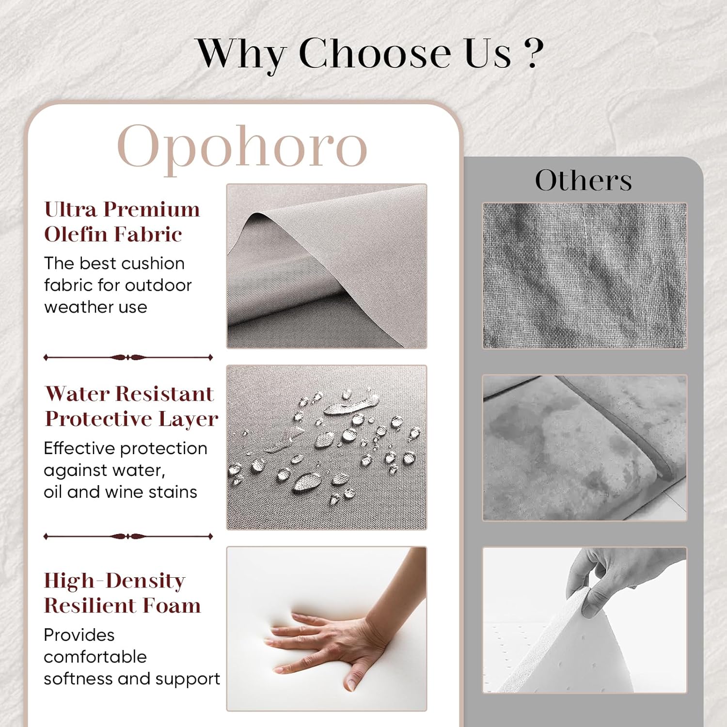 Outdoor Seat Cushion Set-24 x 24 x 6 Inch Outdoor Chair Cushions Set of 2 with Water Resistant & Removable Cover Outdoor Cushions for Patio Furniture Chair Sofa Couch-Beige