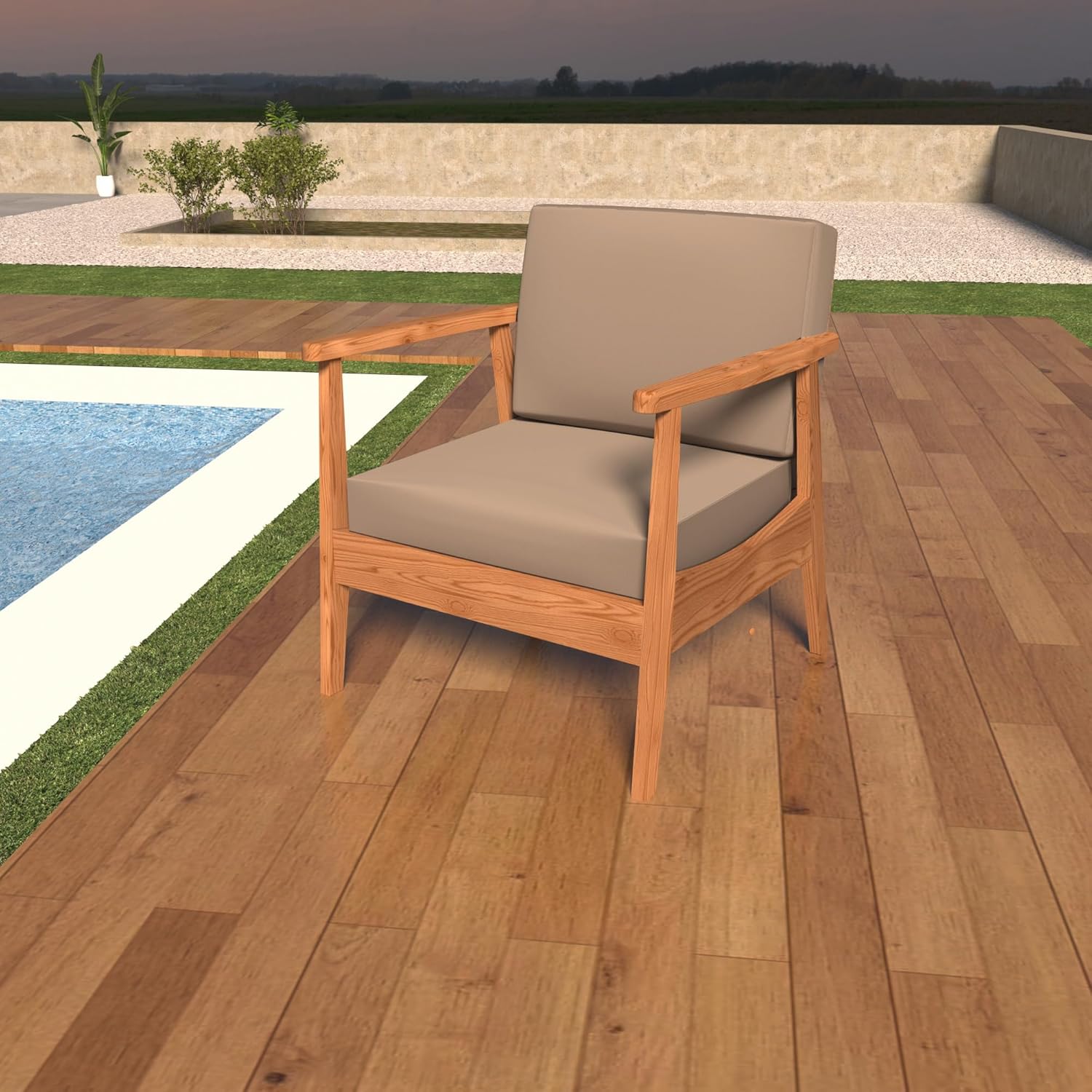 Covers & All Outdoor Deep Seat Cushion for Patio Furniture, 24 x 24 x 5 Inch High-Density Foam Patio Chair Cushion with Water & UV-Resistant, Tear-Resistant Seat & Back Cushion Set of 1