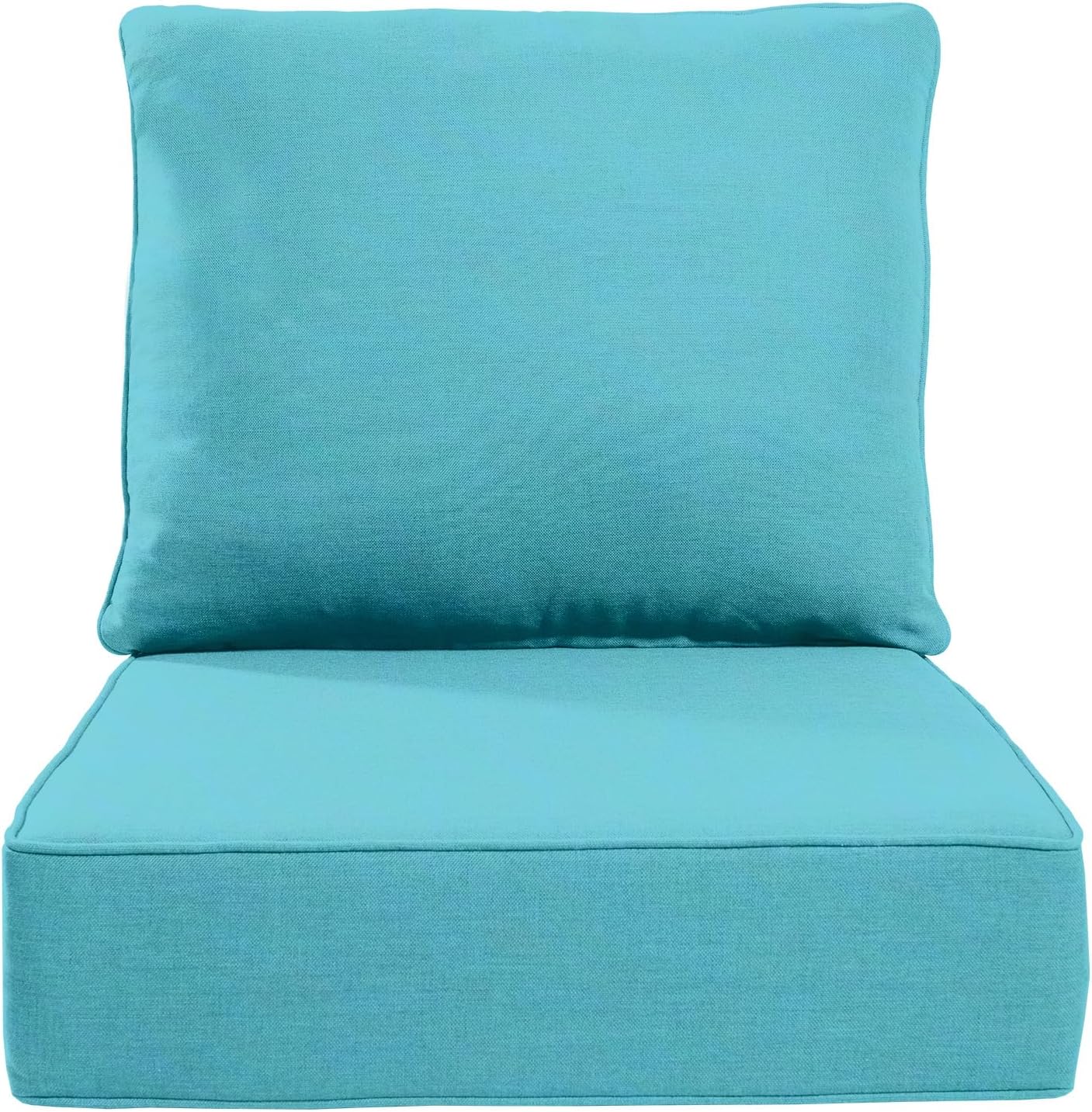Luxury 24x24x6 Inch Outdoor Cushions - Water&UV&Fade Resistant 1 Set Zippered Patio Chair Cushion for Wicker Dining Rocking Swivel Chairs Loveseat Couch Sectional Sofa - Baby Blue