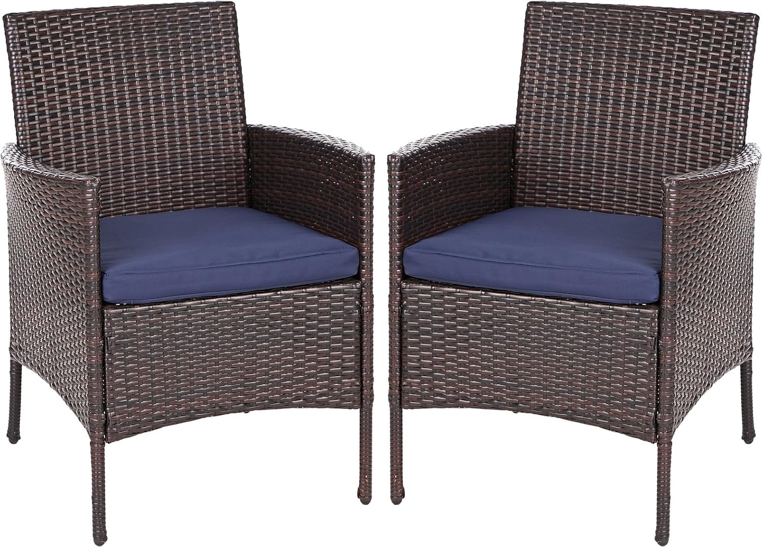 Sophia & William Patio Chairs Set of 2, 2 Pcs Lightweight Rattan Outdoor Dining Chairs, All-Weather Wicker Dining Chairs with Comfortable Seating