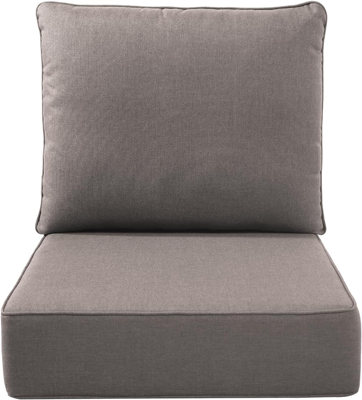 Outdoor Seat Cushion Set-24 x 24 x 6 Inch Outdoor Chair Cushions Set of 2 with Water Resistant & Removable Cover Outdoor Cushions for Patio Furniture Chair Sofa Couch-Beige