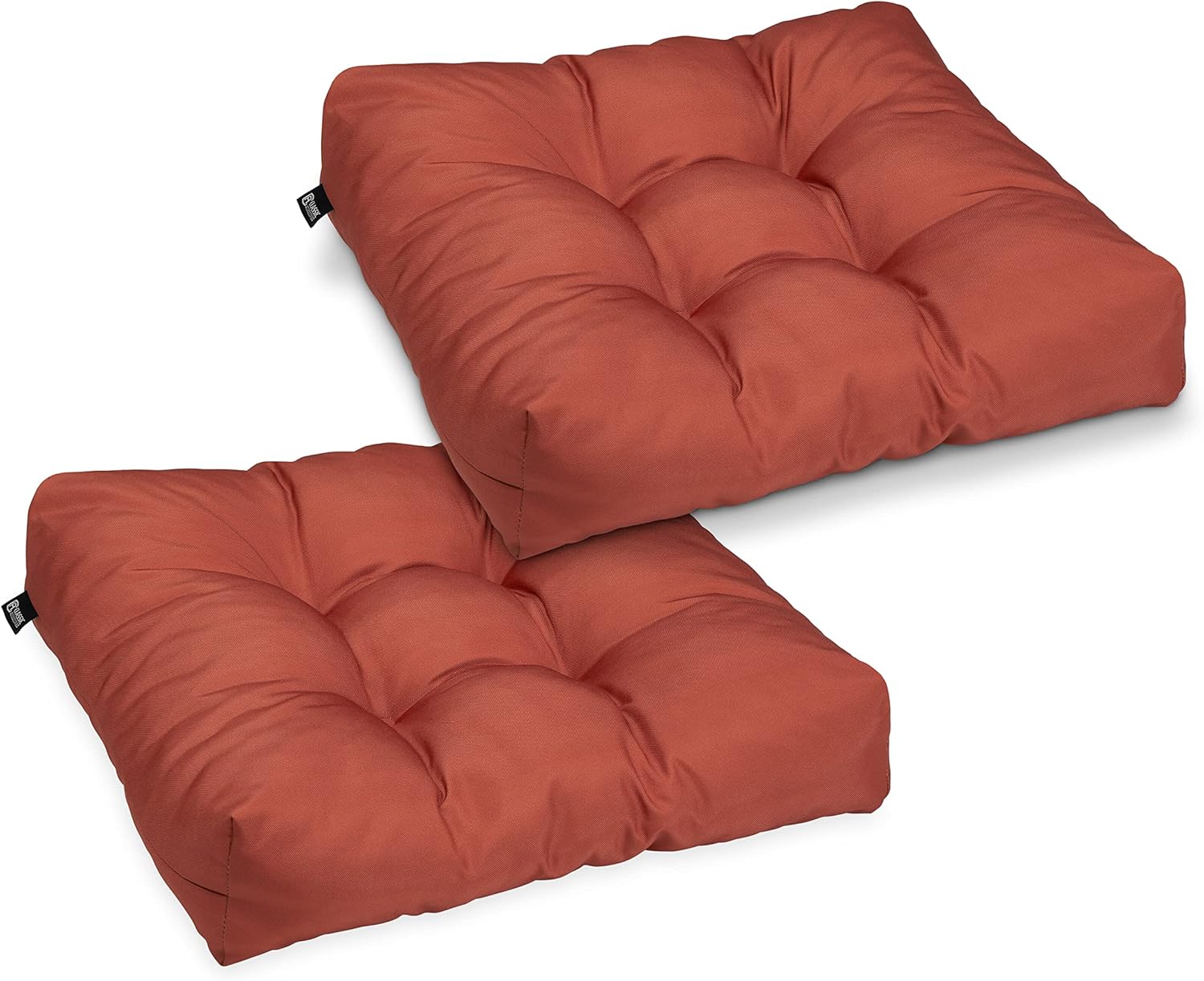 Classic Accessories Water-Resistant Square Patio Seat Cushions, 19 x 19 x 5 Inch, 2 Pack, Black, Outdoor Seat Cushions